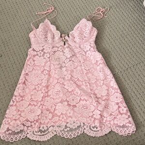 For Love And Lemons Pink Lace Dress